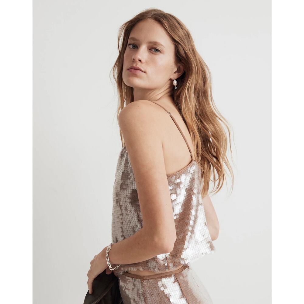 Madewell Rose Gold Sequin Tank Top